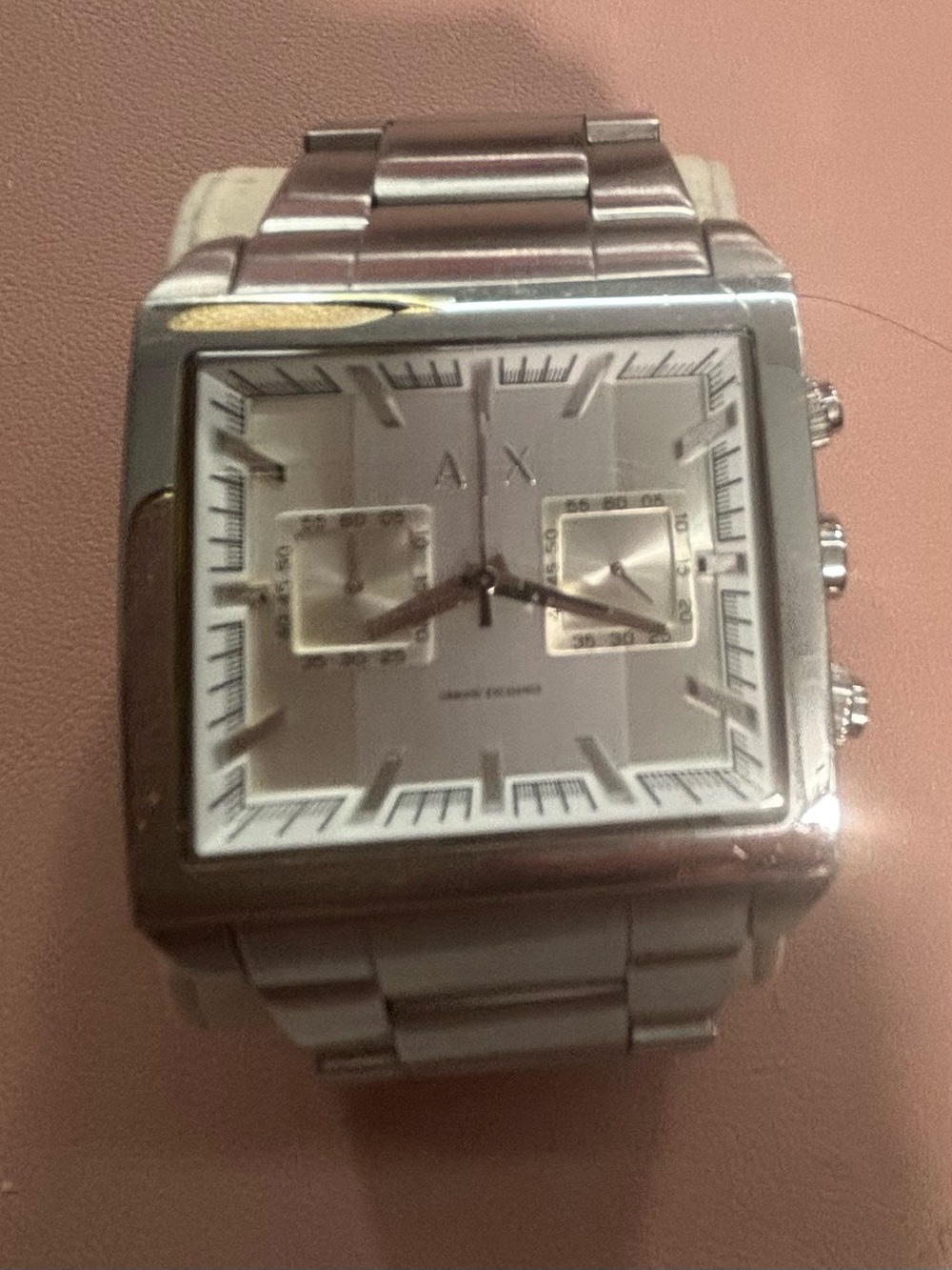 Armani Exchange Silver Square Chronograph Bracelet Watch